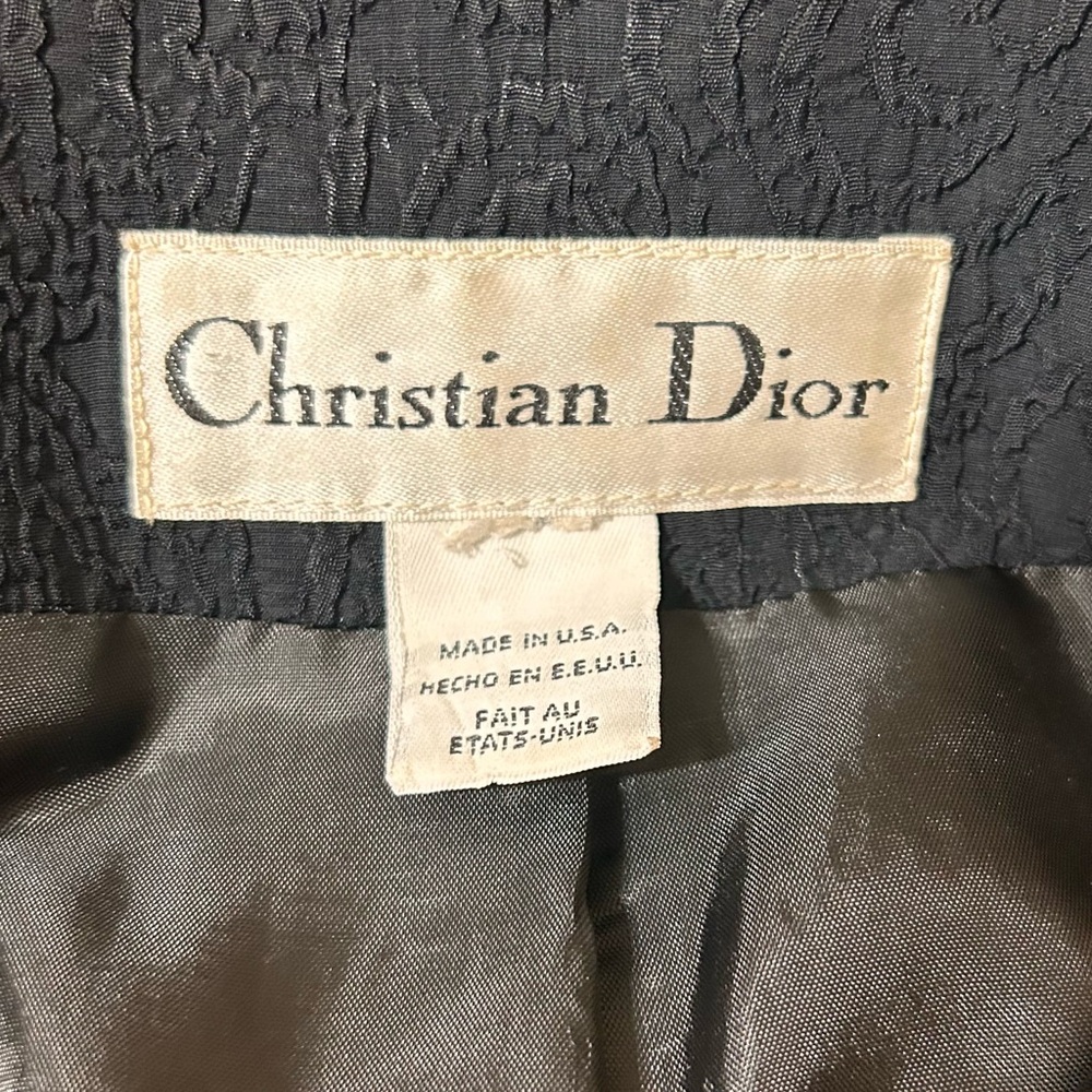 Vintage Christian Dior Blazer 3/4 Sleeve Asymmetrical Jacket - Picture 10 of 12